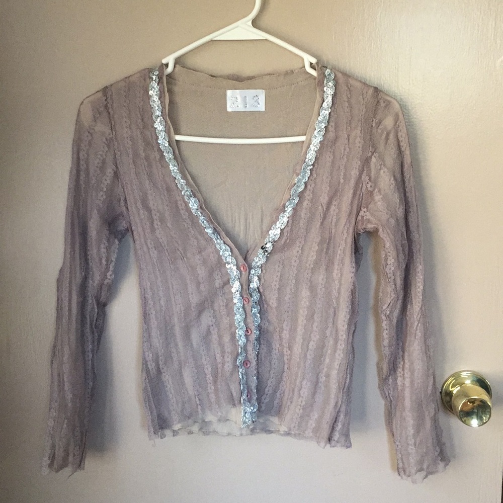 213 brand Silver sparkly cardigan